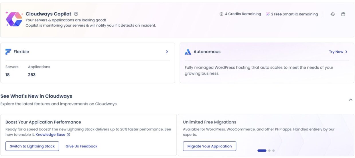 Homepage of cloudways hosting software.